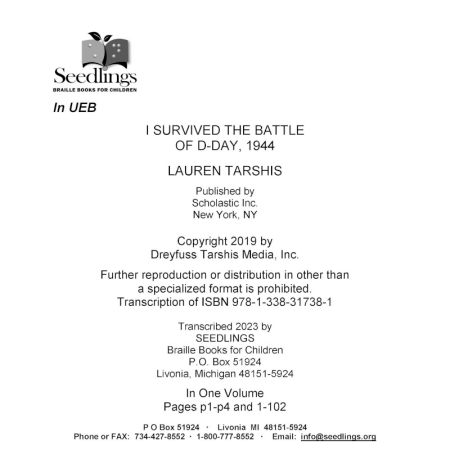 Cover of I Survived the Battle of D-Day, 1944