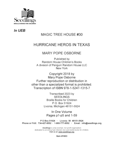 Cover for Magic Tree House: Hurricane Heroes in Texas