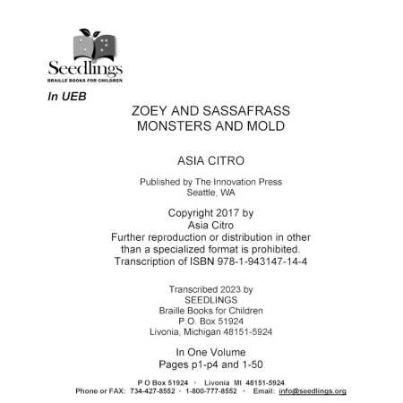 Cover for Zoey and Sassafras: Monsters and Mold