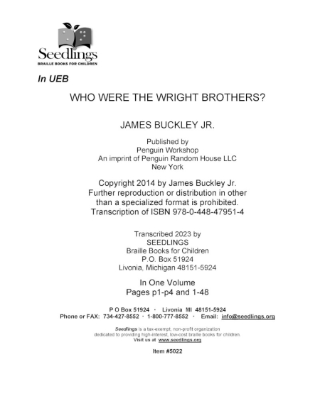 Cover for Who Were the Wright Brothers?