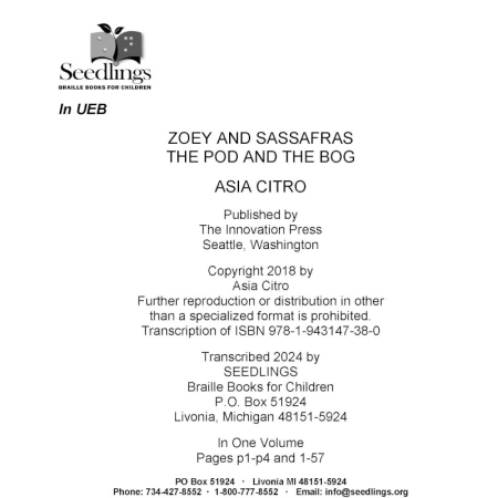 Cover of Zoey and Sassafras: The Pod and the Bog by Asia Citro