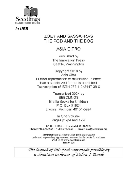Cover of Zoey and Sassafras: The Pod and the Bog by Asia Citro