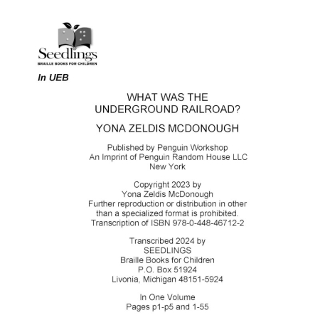 Cover for What Was the Underground Railroad by Yona Zeldis McDonough