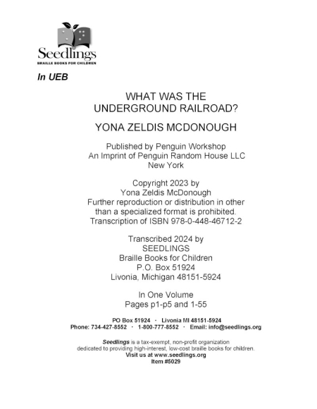 Cover for What Was the Underground Railroad by Yona Zeldis McDonough
