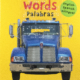 Cover of Words Palabras showing a blue truck on a yellow background with print words and transcribed braille