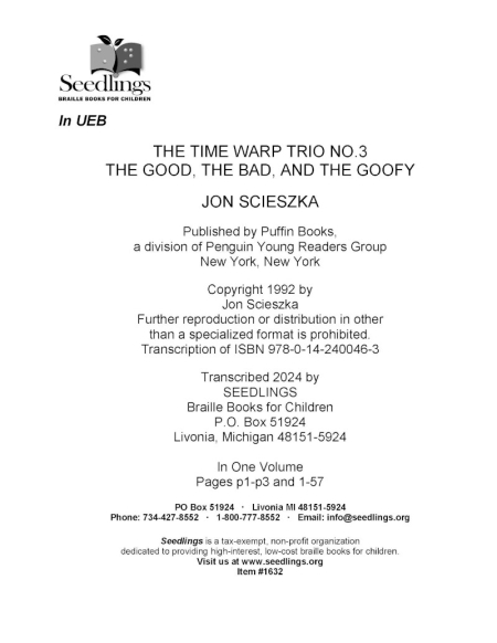 Cover of The Time Warp Trio #3: The Good, the Bad, and the Goofy by Jon Scieszka