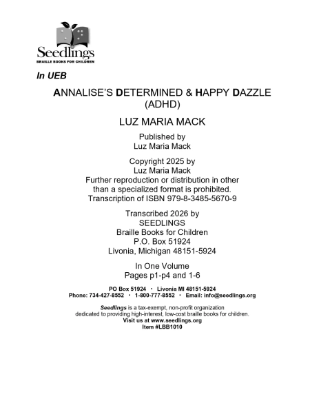 A white title page with black text and a black and white seedlings logo in the top left corner.