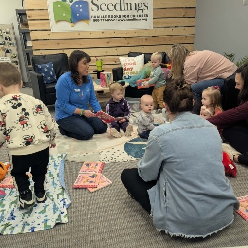Inclusive Story Time Children gathered at Seedlings for Inclusive Story Time