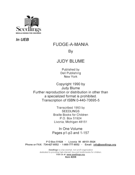 Cover image for Fudge-a-mania by Judy Blume