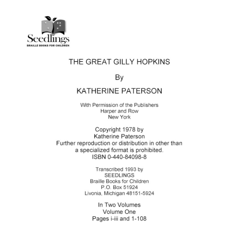 Cover for The Great Gilly Hopkins by Katherine Paterson