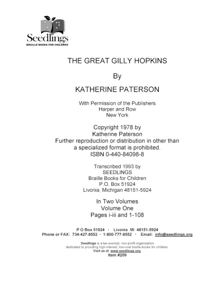 Cover for The Great Gilly Hopkins by Katherine Paterson