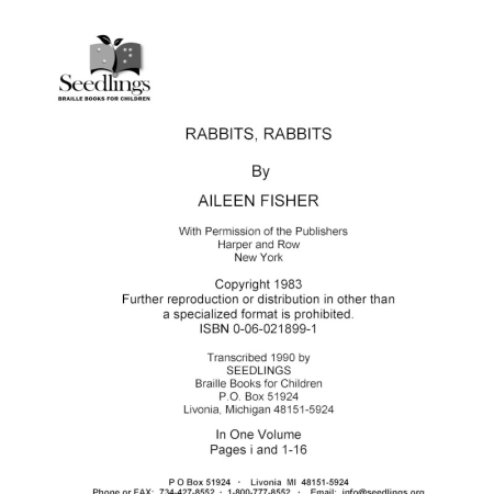Cover of Rabbits, Rabbits by Aileen Fisher