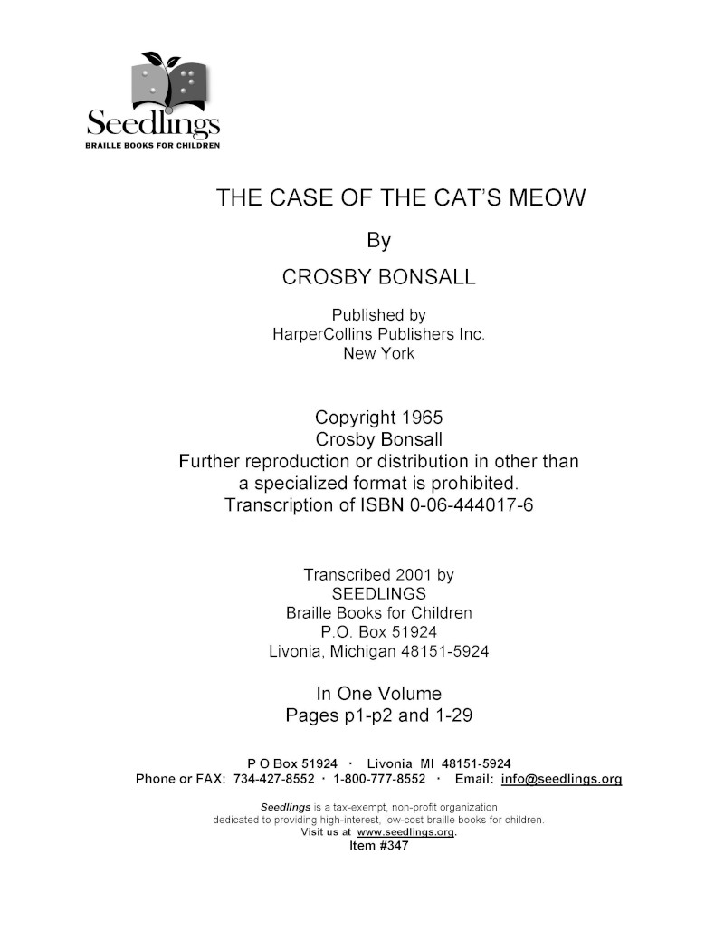 The Case of the Cat's Meow - Seedlings