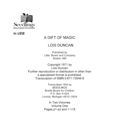 Cover image for A Gift of Magic by Lois Duncan