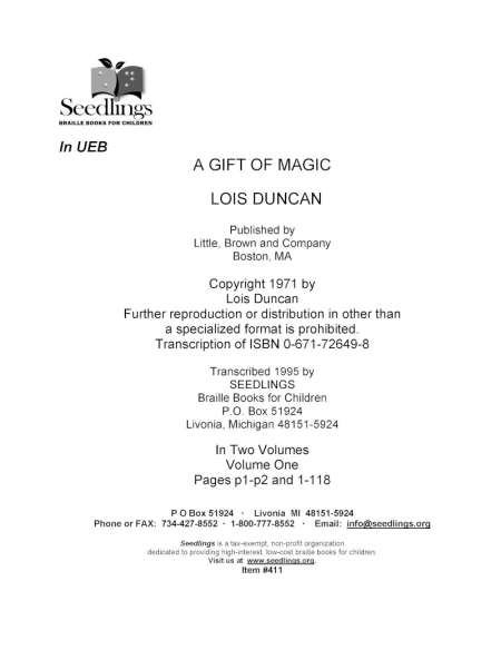 Cover image for A Gift of Magic by Lois Duncan