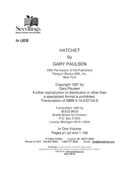 Cover image for Hatchet by Gary Paulsen
