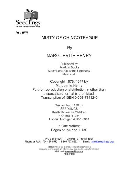 Cover image of Misty of Chincoteague by Marguerite Henry