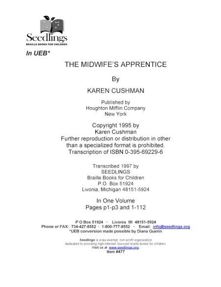 Cover image for The Midwife's Apprentice by Karen Cushman