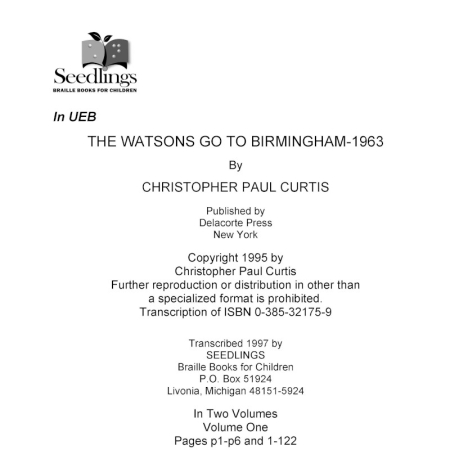 Cover image for The Watsons Go to Birmingham-1963 by Christopher Paul Curtis