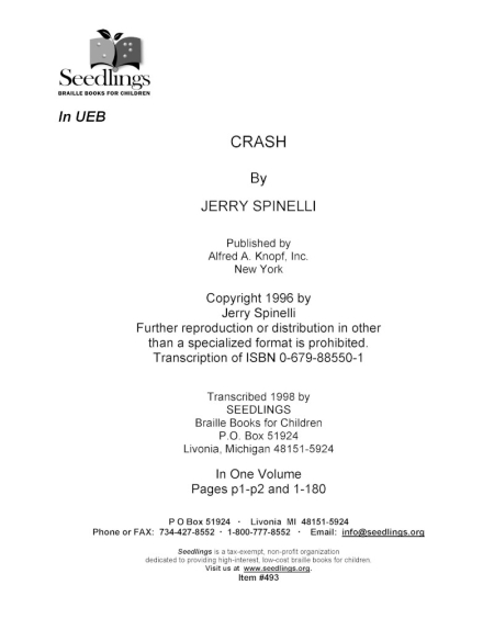 Cover image for Crash by Jerry Spinelli