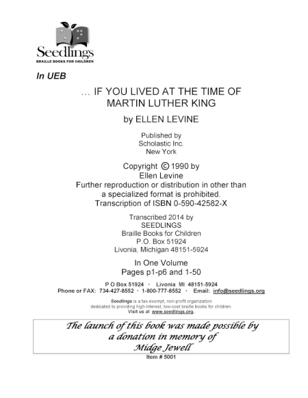 Cover image for If You Lived At the Time of Martin Luther King By Ellen Levine