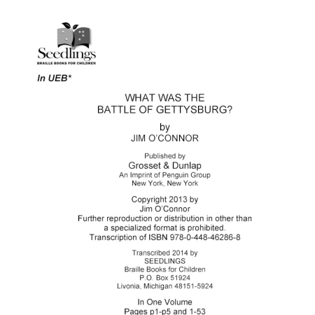 Cover image for What Was the Battle of Gettysburg? by Jim O'Connor