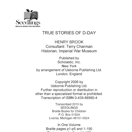 Cover of True Stories of D-Day by Henry Brook