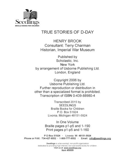 Cover of True Stories of D-Day by Henry Brook