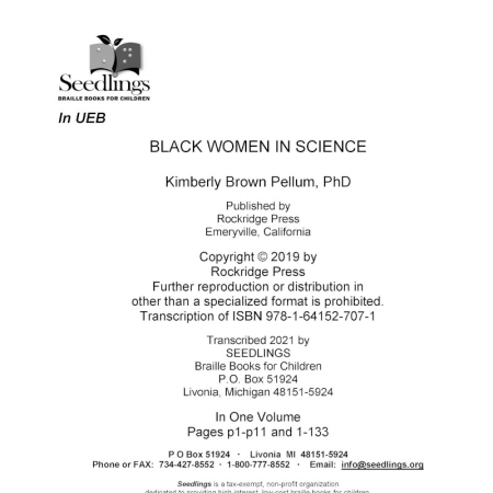 Cover image for Black Women In Science by Kimberly Brown Pellum PhD