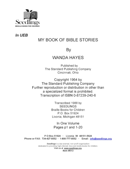 Cover image for My Book of Bible Stories by Wanda Hayes