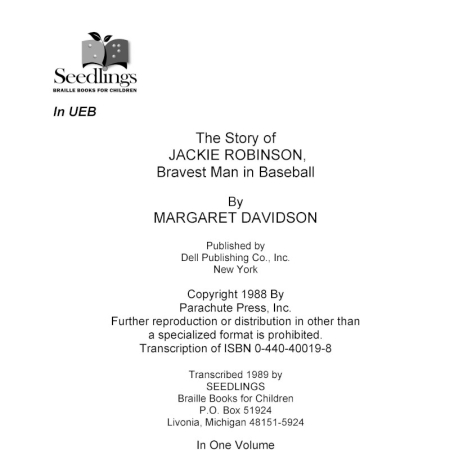 Cover image The Story of Jackie Robinson The Bravest Man In Baseball by Margaret Davidson