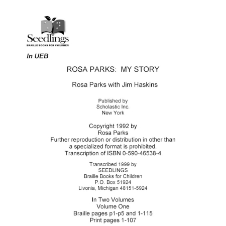 Cover image for Rosa Parks: My Story by Rosa Parks and Jim Haskins