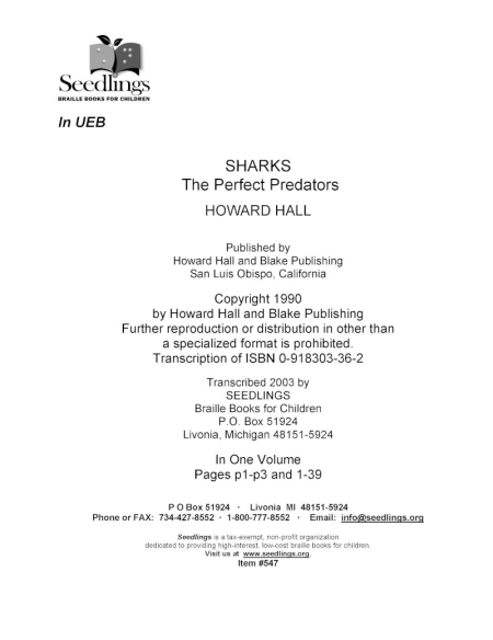 Cover image for Sharks The Perfect Predators by Howard Hall