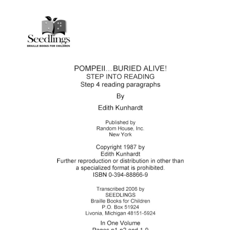 Cover for Pompeii...Buried Alive! Step Into Reading Step 4 reading paragraphs by Edith Kunhardt
