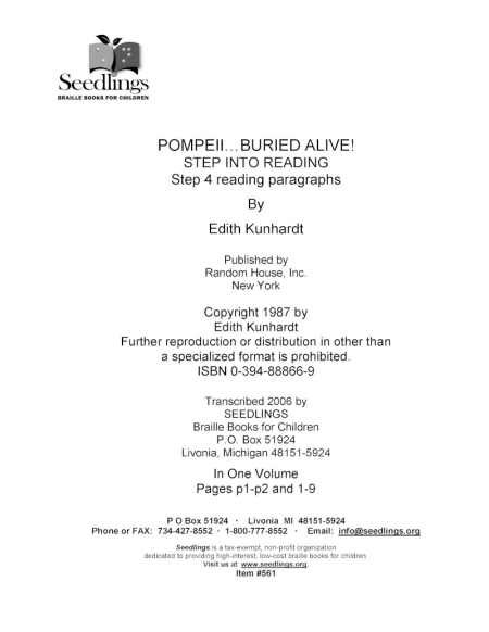 Cover for Pompeii...Buried Alive! Step Into Reading Step 4 reading paragraphs by Edith Kunhardt