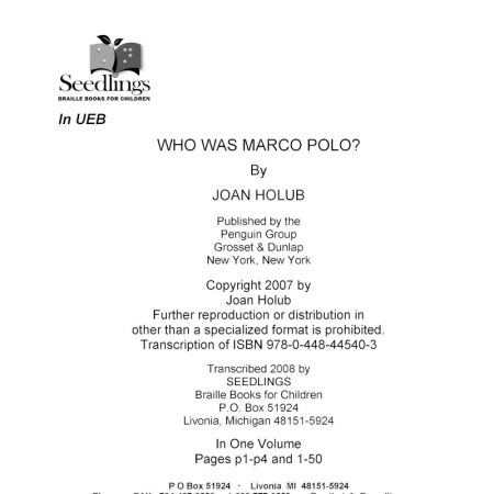 Cover image for Who Was Marco Polo? by Joan Holub