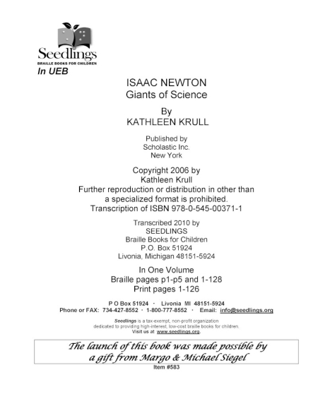 Cover image for Isaac Newton Giants of Science by Kathleen Krull