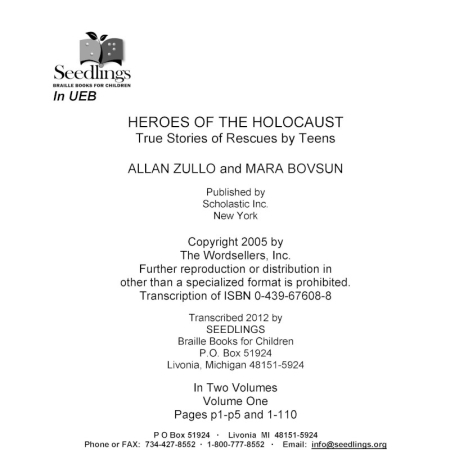 Cover image for Heroes of the Holocaust: True Stories of Rescues by Teens by Allan Zullo and Mara Bovsun