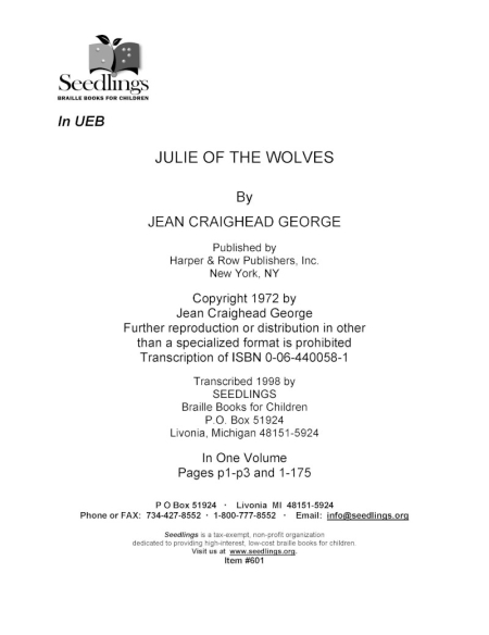 Cover image for Julie of the Wolves by Jean Craighead George