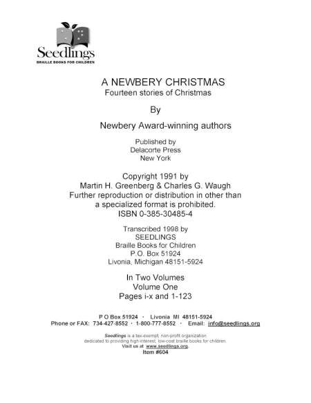 Cover for A Newbery Christmas Fourteen Stories of Christmas By Newbery Award Winning Authors