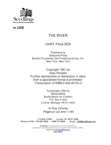Cover image for The River by Gary Paulsen