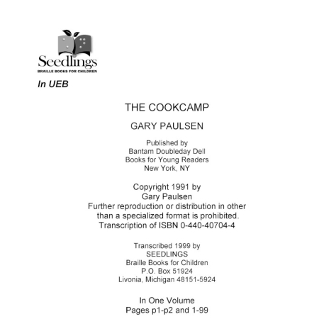 Cover image for The Cookcamp by Gary Paulsen