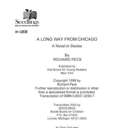 Cover image for A Long Way From Chicago by Richard Peck