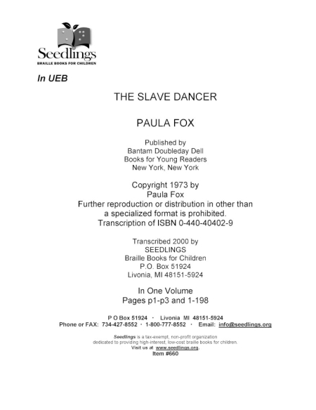 Cover Image for The Slave Dancer by Paula Fox