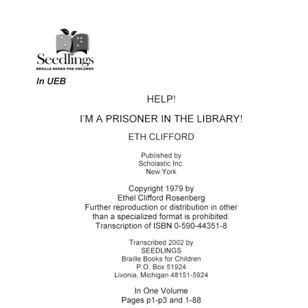 Cover image for Help! I'm a Prisoner in the Library! by Eth Clifford