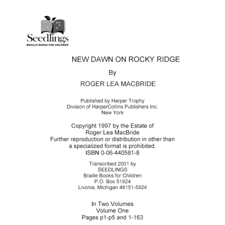Cover image for New Dawn on Rocky Ridge by Roger Lea MacBride