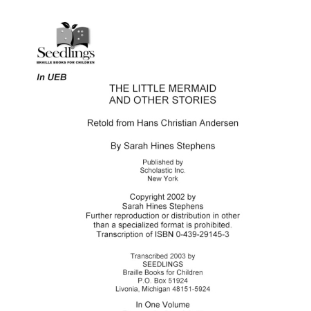 Cover image for The Little Mermaid and Other Stories Retold from Hans Christian Anderson by Sarah Hines Stephens