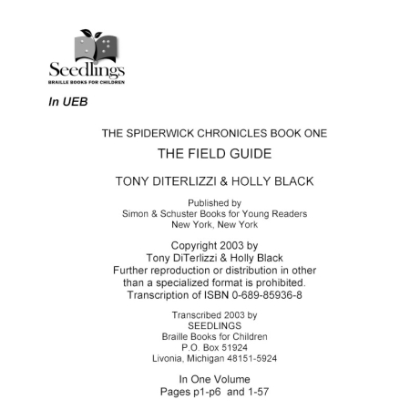 Cover image for The Spiderwick Chronicles Book One by Tony Diterlizzi and Holly Black