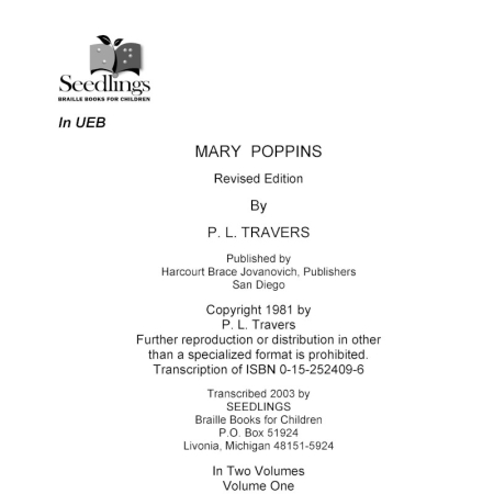 Cover image for Mary Poppins by P L Tavers