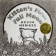 A kitten sits and licks its paw, illustrated in a monochromatic art style. It sits in a field of flowers with a full moon as the backdrop.